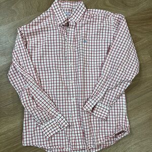 Southern Tide Red and White Checkered Shirt